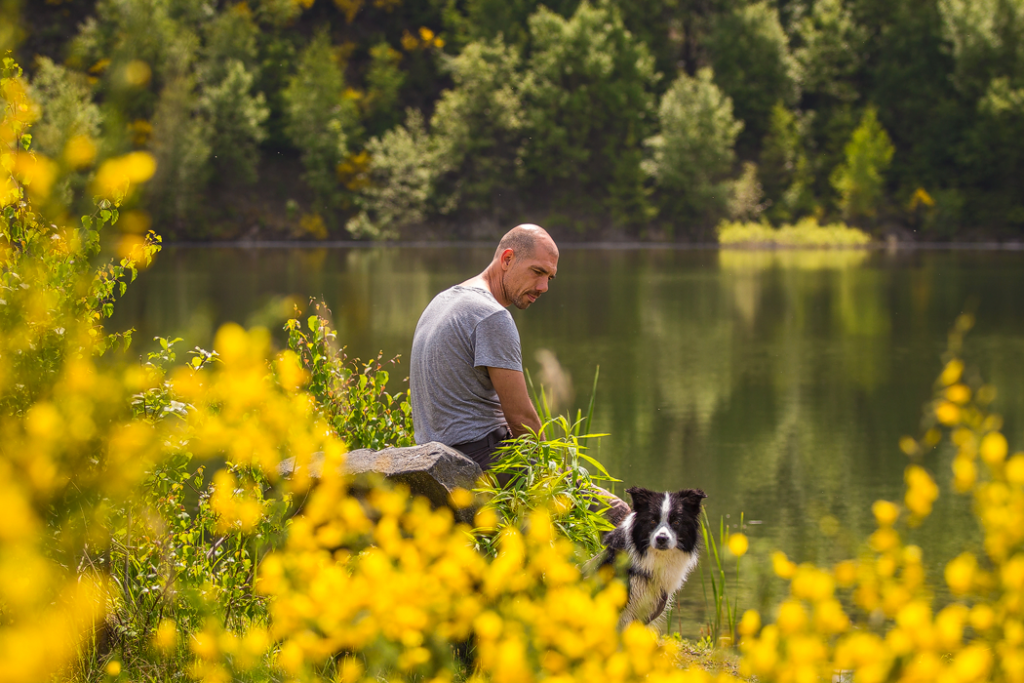 Mit dem Border Collie beim Baden