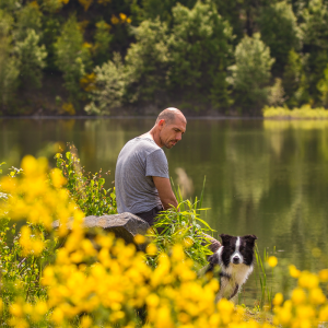 Mit dem Border Collie beim Baden