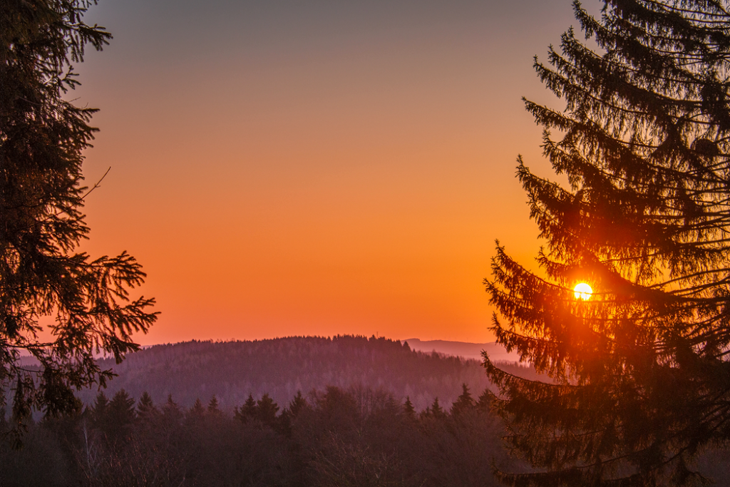 Urlaub mit Hund im Erzgebirge, Sonnenaufgang