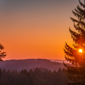 Urlaub mit Hund im Erzgebirge, Sonnenaufgang