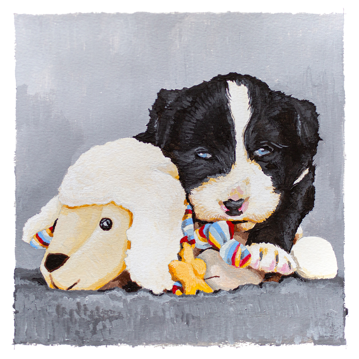 Border Collie, Acrylmalerei, Weihnachtsgeschenk, Johannes Willwacher, Rennerod, Westerwald