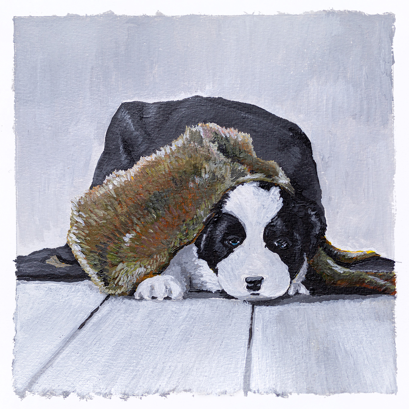 Border Collie, Acrylmalerei, Weihnachtsgeschenk, Johannes Willwacher, Rennerod, Westerwald