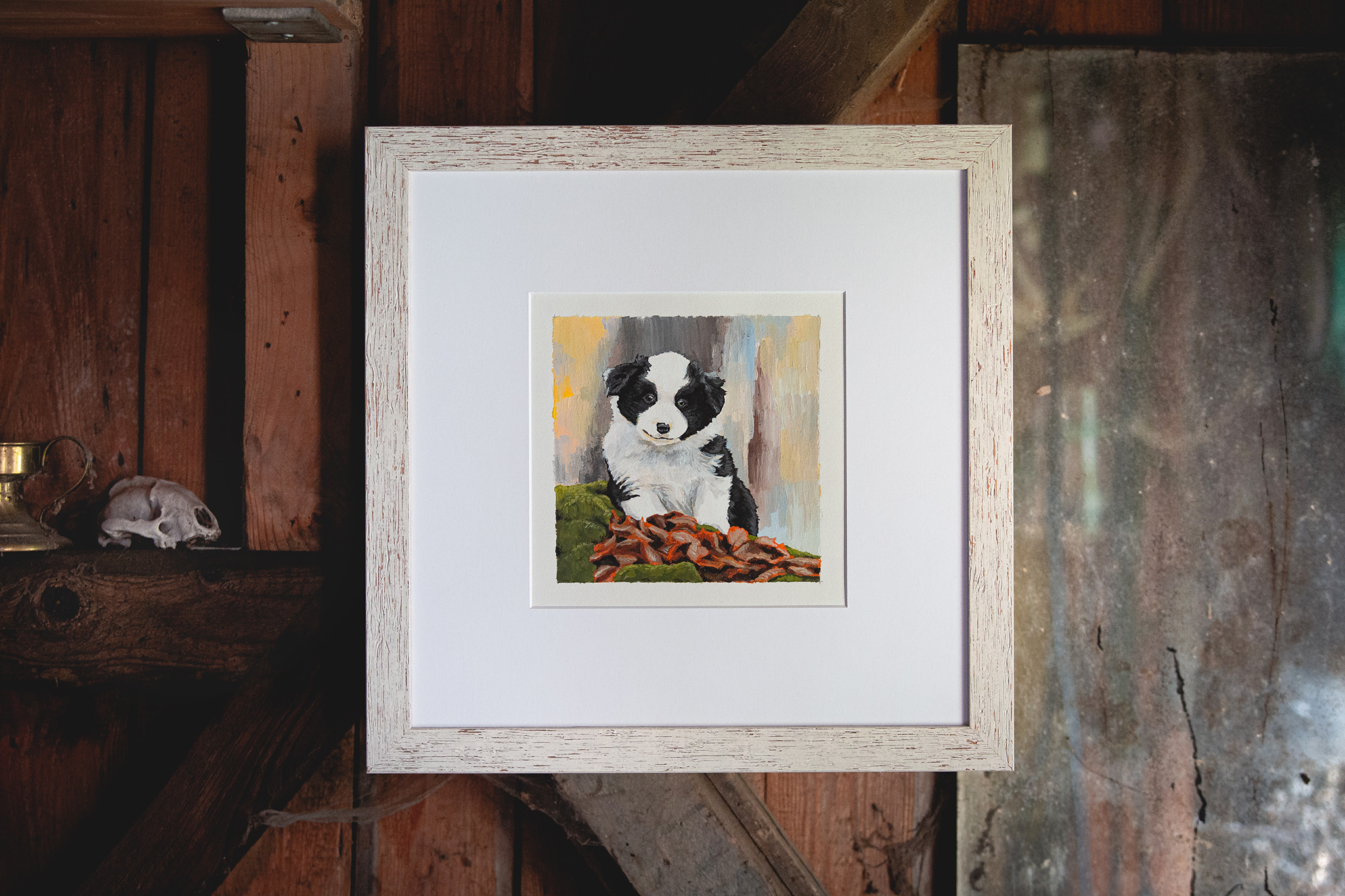 Acrylgemälde eines Border Collies