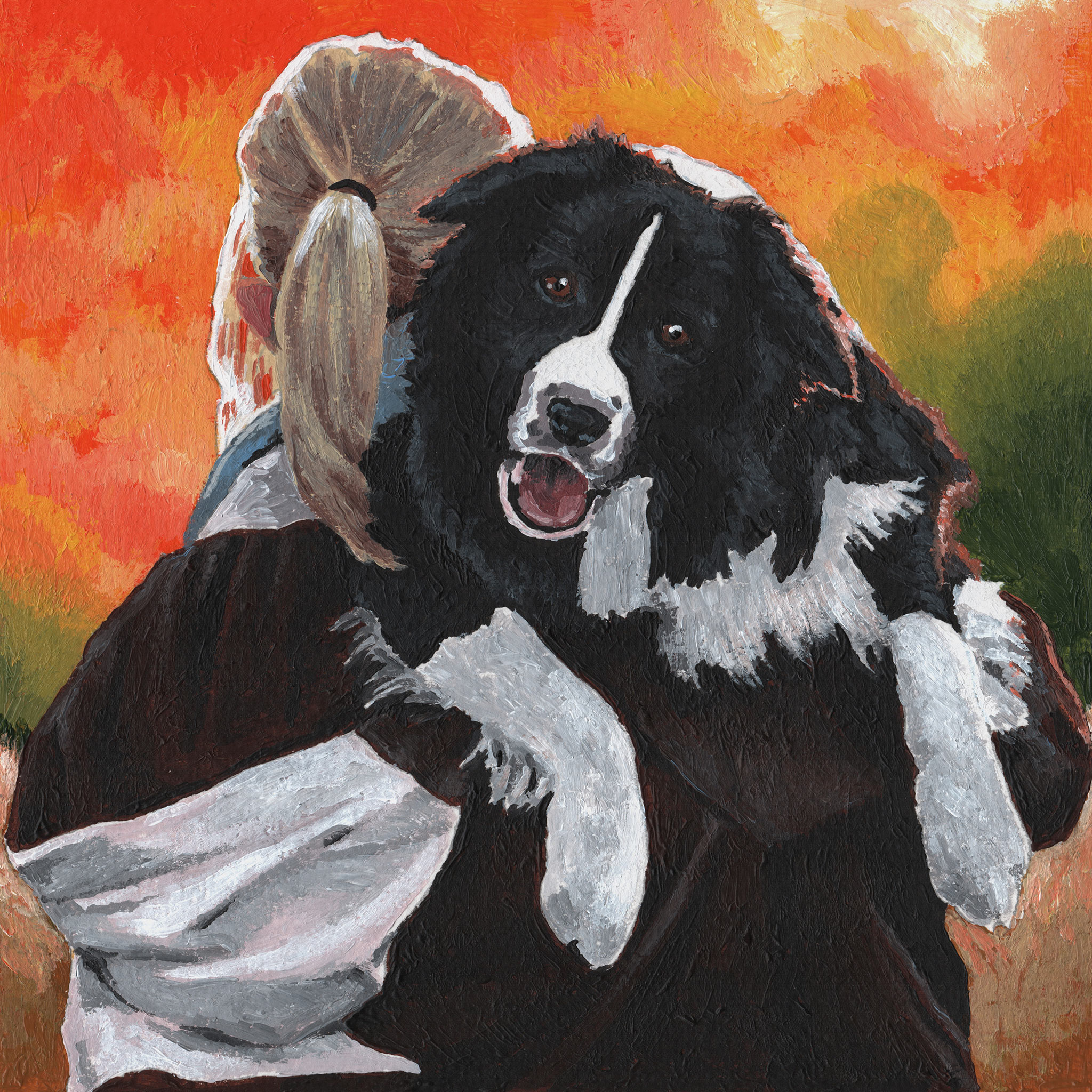 Acrylgemälde eines Border Collies