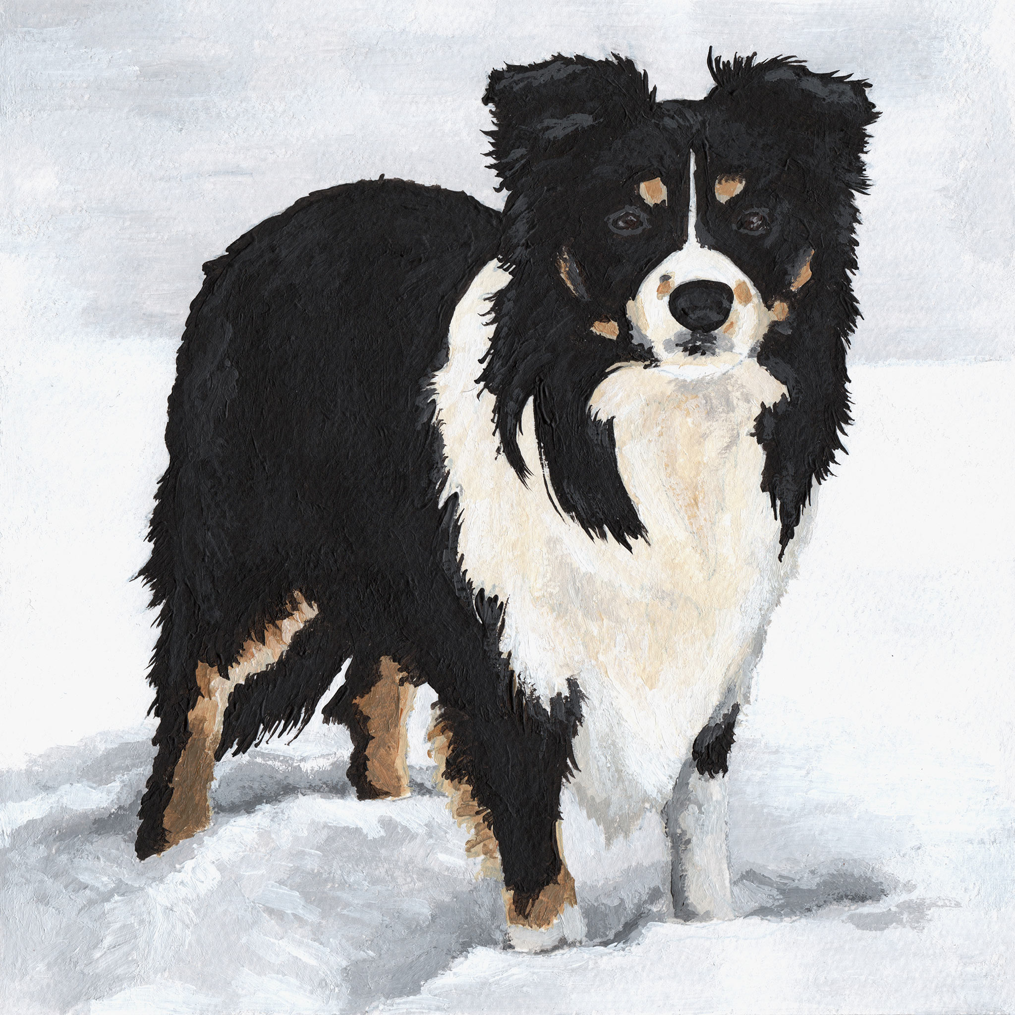 Acrylgemälde eines Border Collies