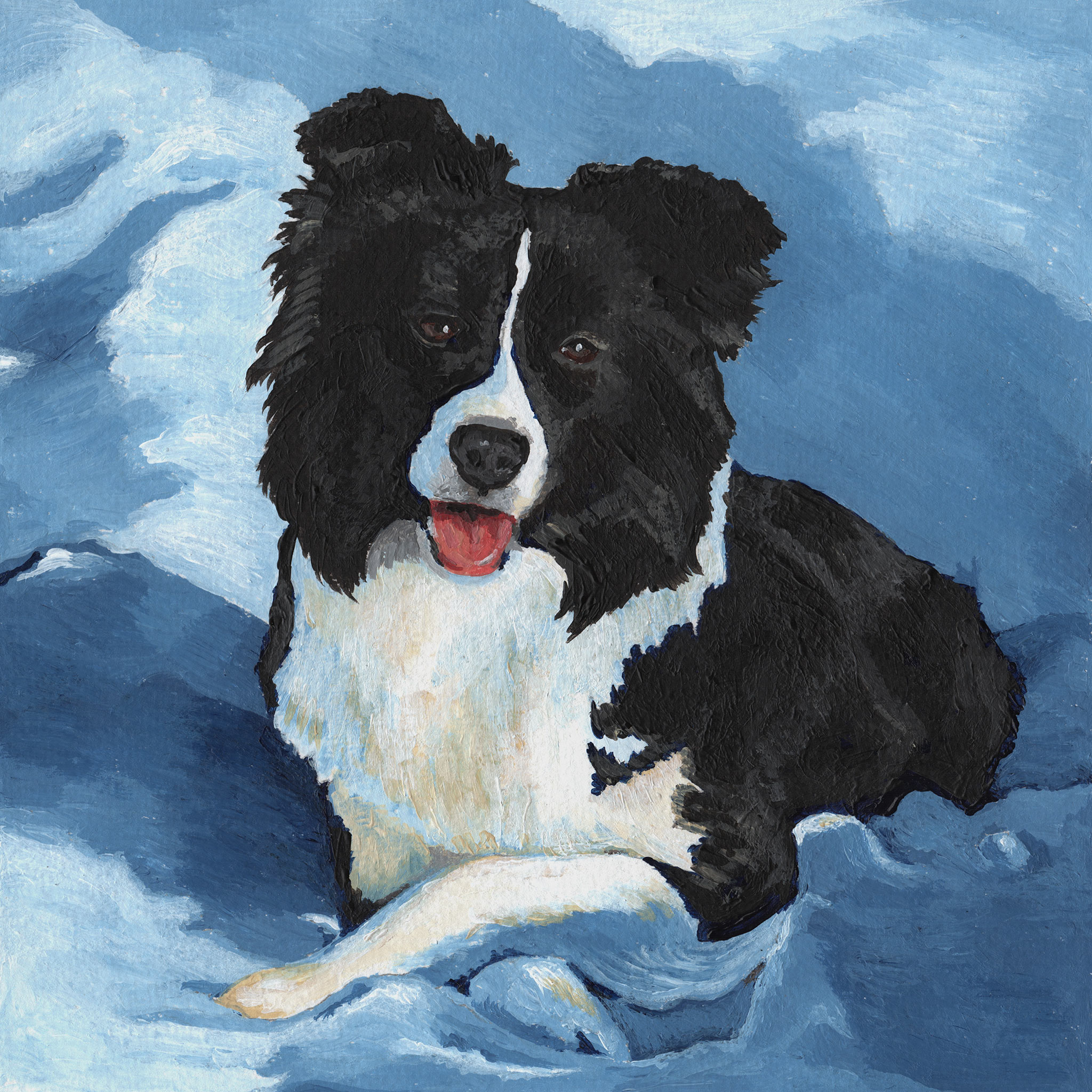 Acrylgemälde eines Border Collies