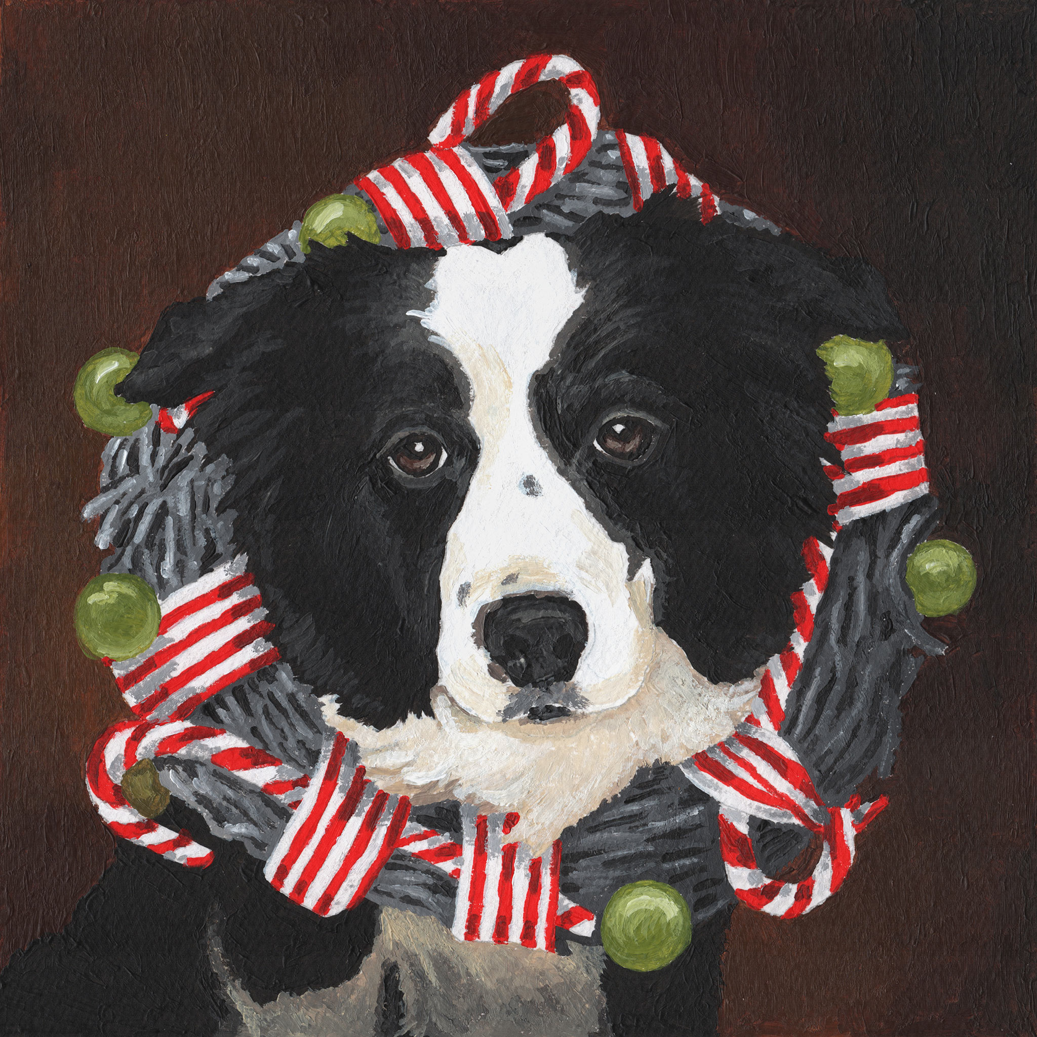 Acrylgemälde eines Border Collies