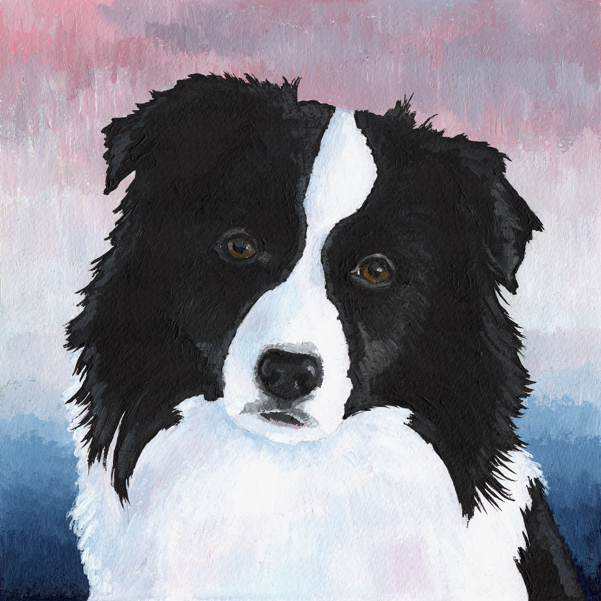 Acrylgemälde eines Border Collies