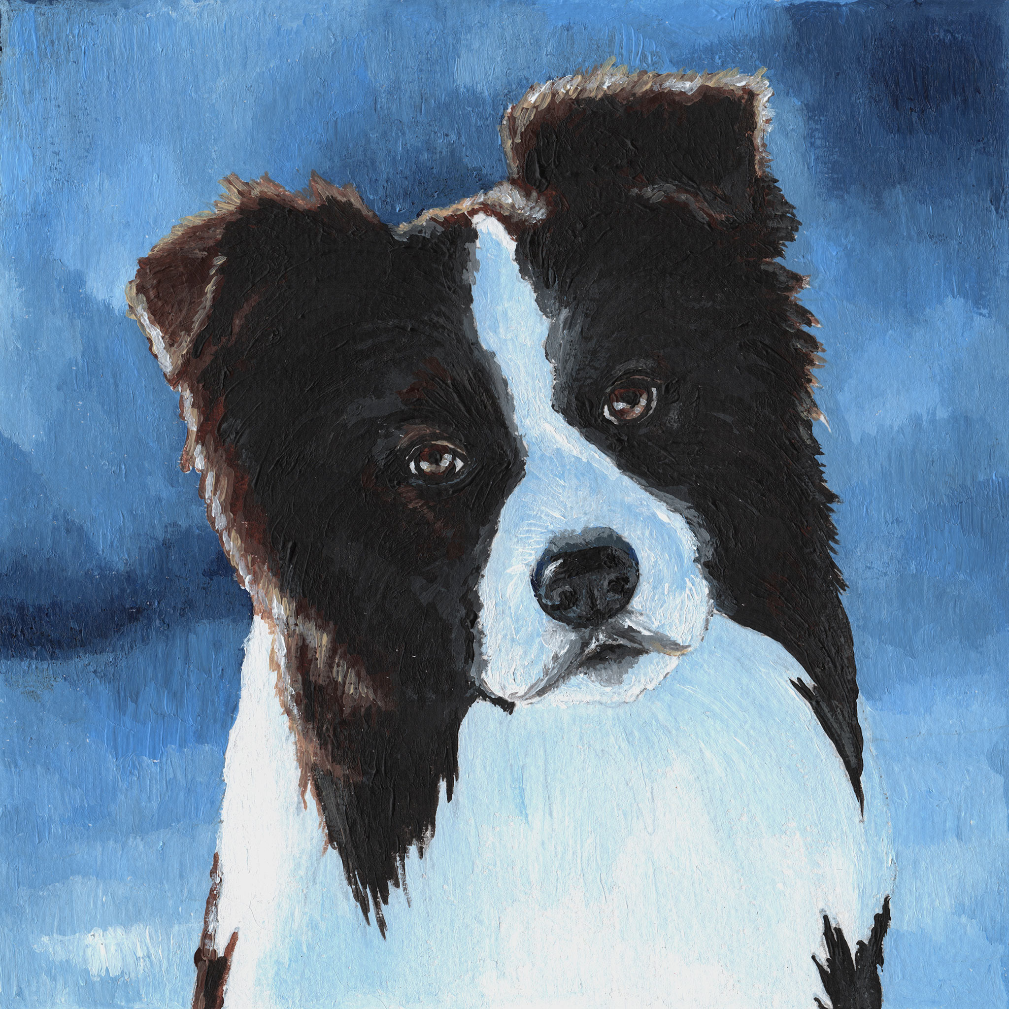 Acrylgemälde eines Border Collies