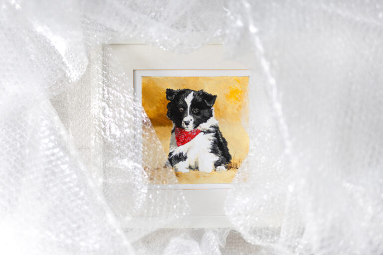 Gemalter Border Collie Welpe