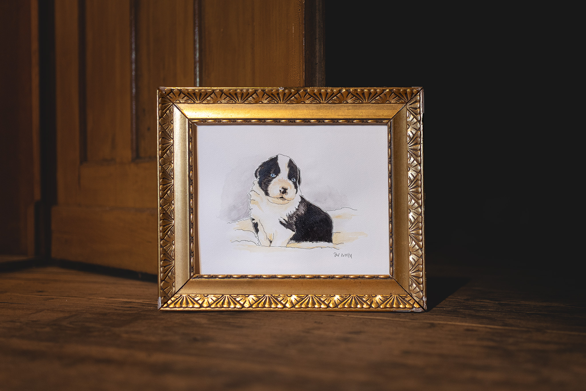 Gezeichneter Border Collie Welpe